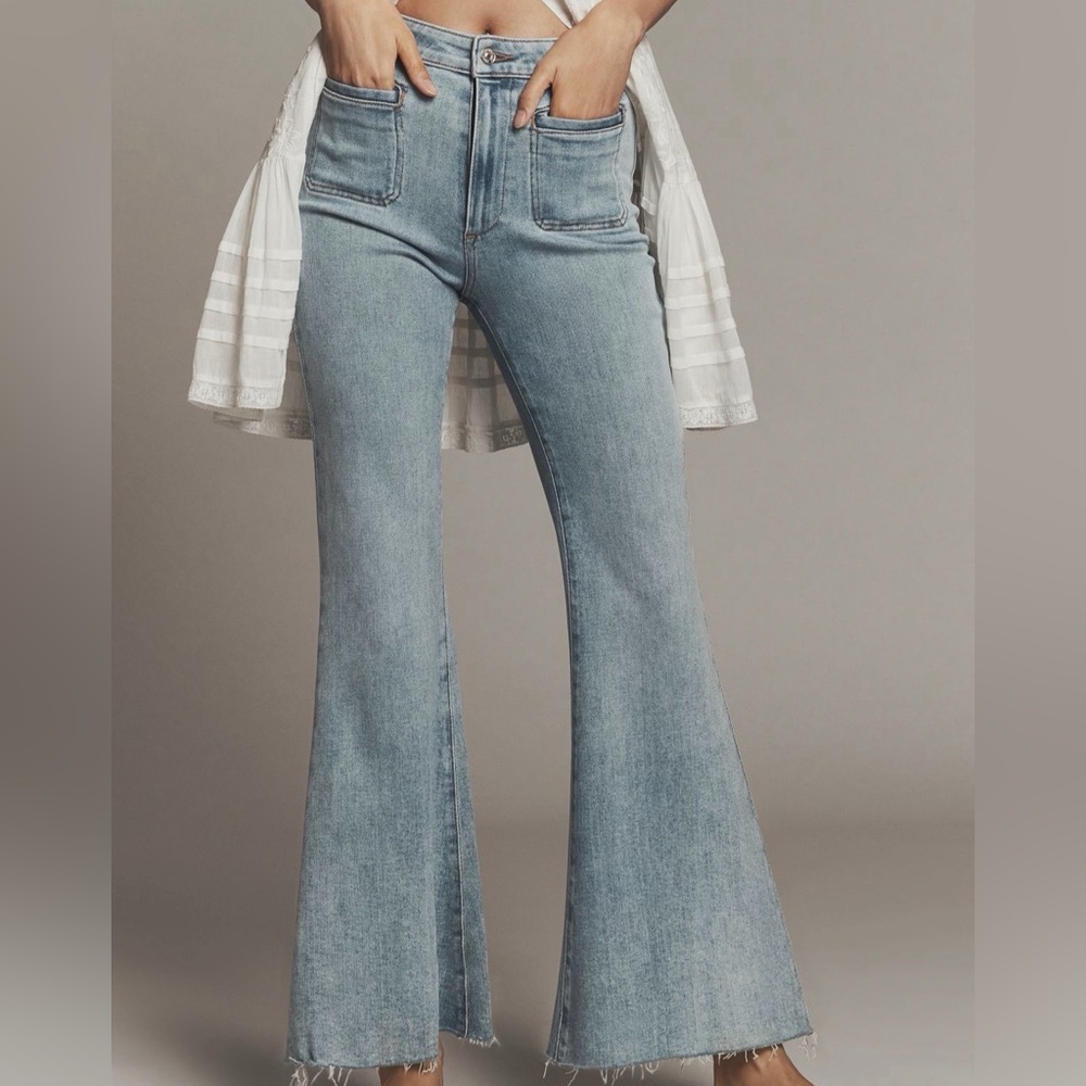 PAIGE Marlow Skimmer High Rise Flare Jeans 34 JAUNT